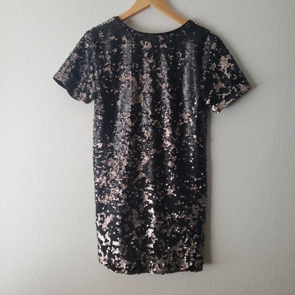 1. State Black and Gray Sequined Shift Mini Party Dress - Picture 5 of 5